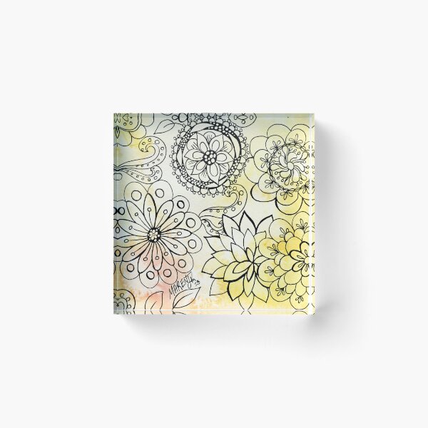 Item preview, Floral Doodle On Yellow designed and sold by MarenPaintsJoy.