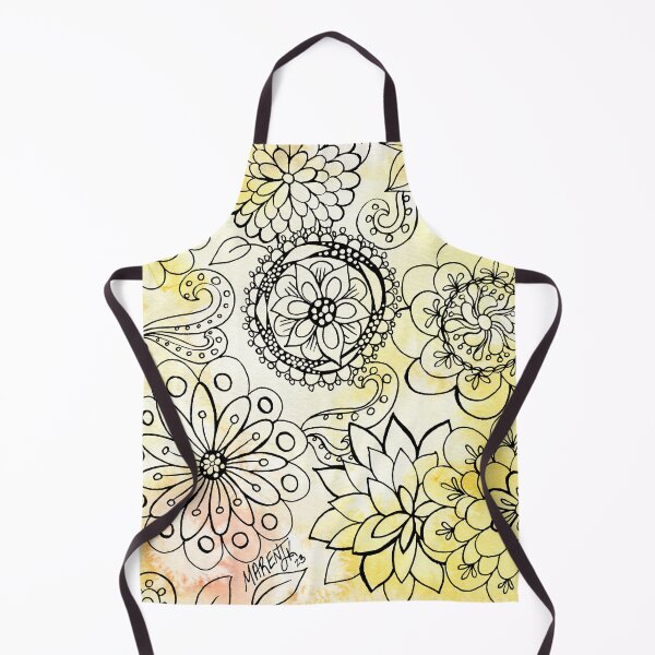 Item preview, Floral Doodle On Yellow designed and sold by MarenPaintsJoy.