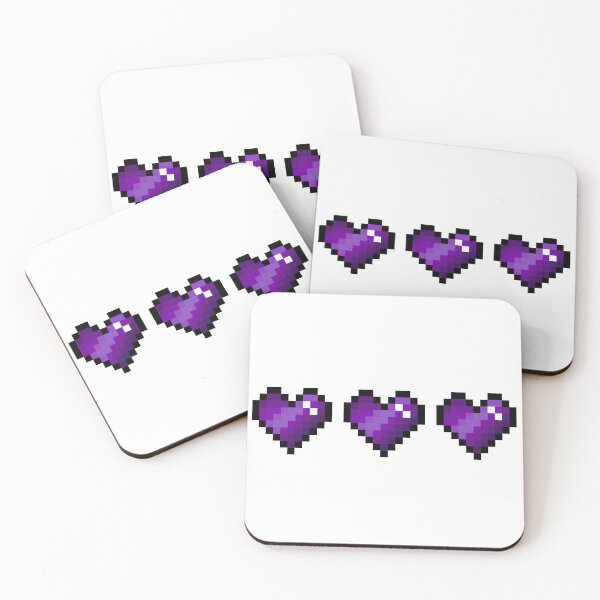 Item preview, Purple pixel hearts designed and sold by Kawaii-Crafts.