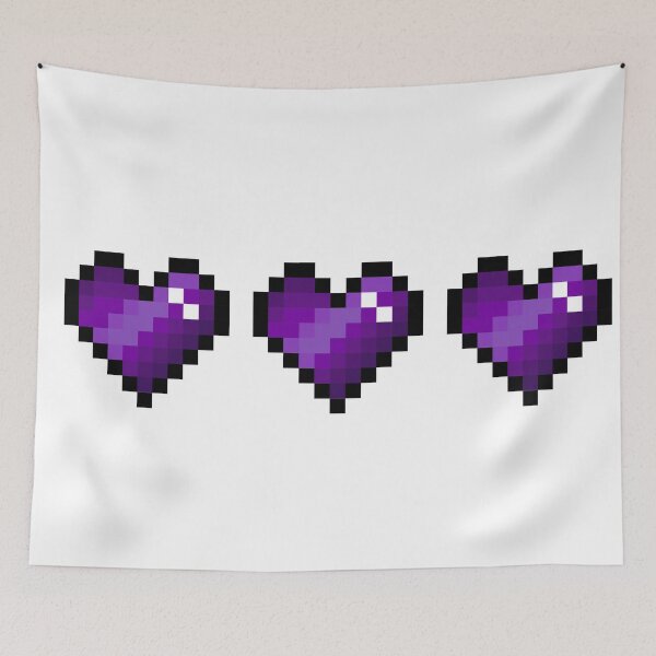 Item preview, Purple pixel hearts designed and sold by Kawaii-Crafts.