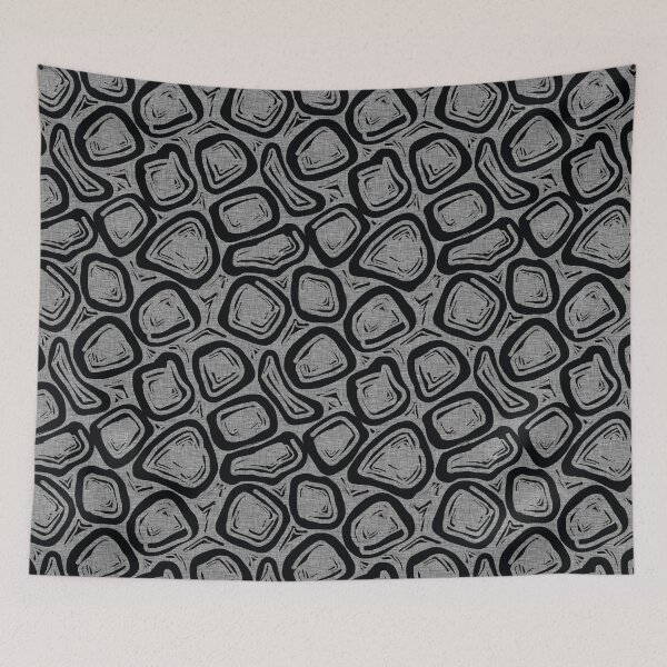 Item preview, Mid Century Modern Boulders in Gray and Black designed and sold by CheriesArt.