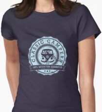 Retro Badge Pale Blue Classic Grunge Women's Fitted T-Shirt