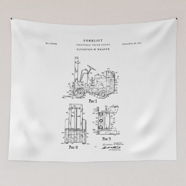 Item preview, Forklift Patent Drawing Blueprint designed and sold by Vintago.
