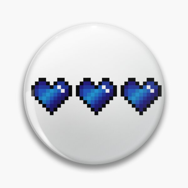 Item preview, Blue pixel hearts designed and sold by Kawaii-Crafts.