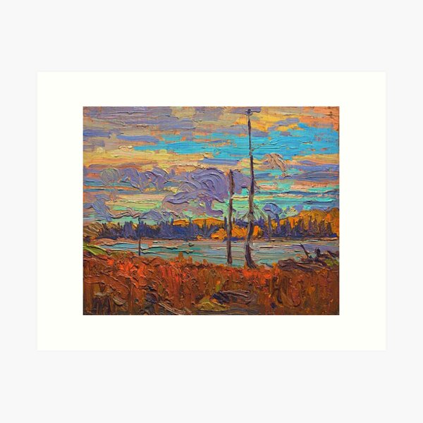 Aperçu de l'œuvre Smoke Lake pendant l'automne (1914) de Tom Thomson. créée et vendue par IORI-PROFILER.