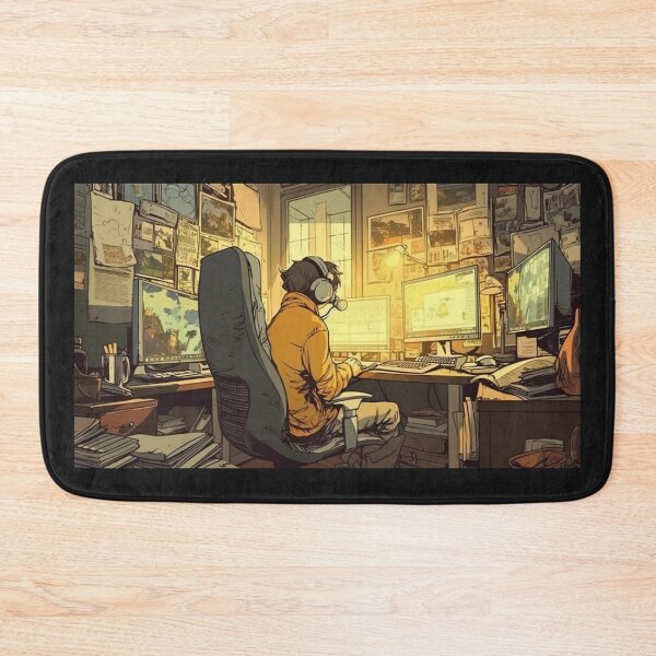 Item preview, gamer boy playing on computer, influencer designed and sold by BladiWear.