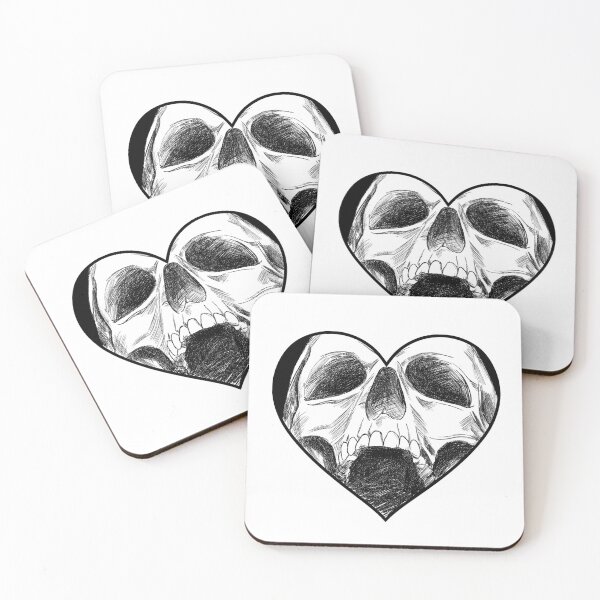 Item preview, Skull looking up in heartshape. designed and sold by Nyctophiles.