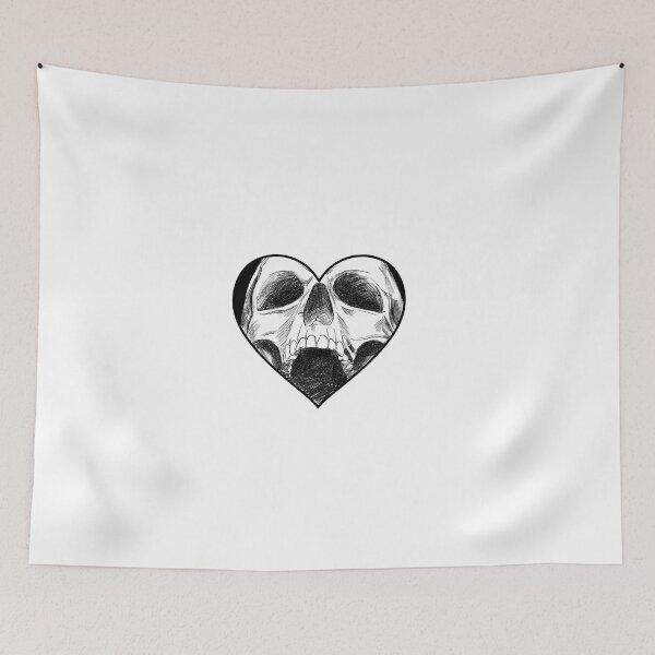 Item preview, Skull looking up in heartshape. designed and sold by Nyctophiles.