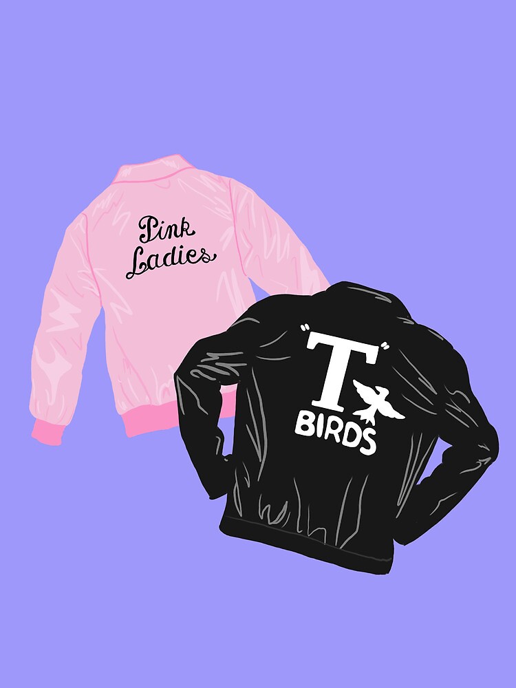 følgeslutning sol resultat Grease Pink Ladies T Bird Jackets" Greeting Card for Sale by camsara99 |  Redbubble