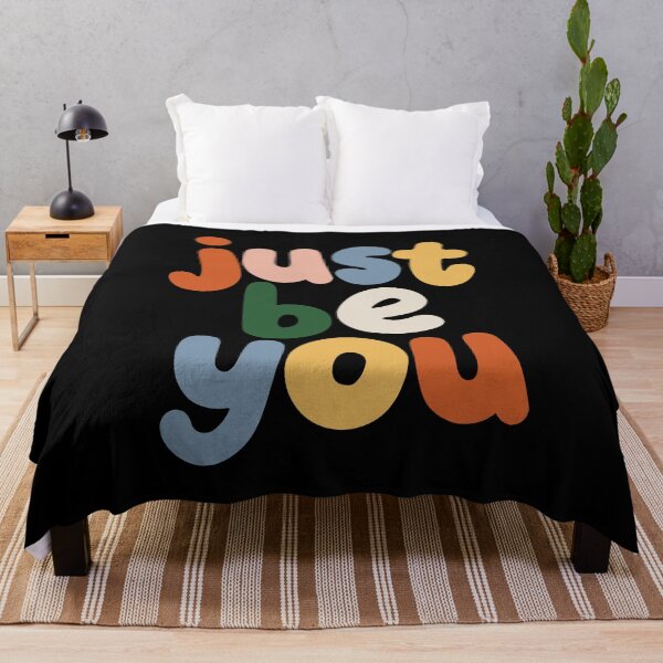 Item preview, Just Be You Typography by The Motivated Type in Black, Salmon Pink, Grey Blue, Forest Green and Apricot Yellow designed and sold by MotivatedType.
