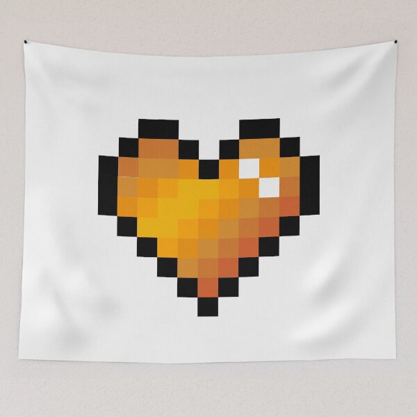 Item preview, Orange Pixel Heart designed and sold by Kawaii-Crafts.