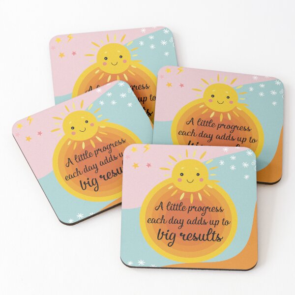 Item preview, A little progress each day adds up to big results motivational quote designed and sold by illustratiff.