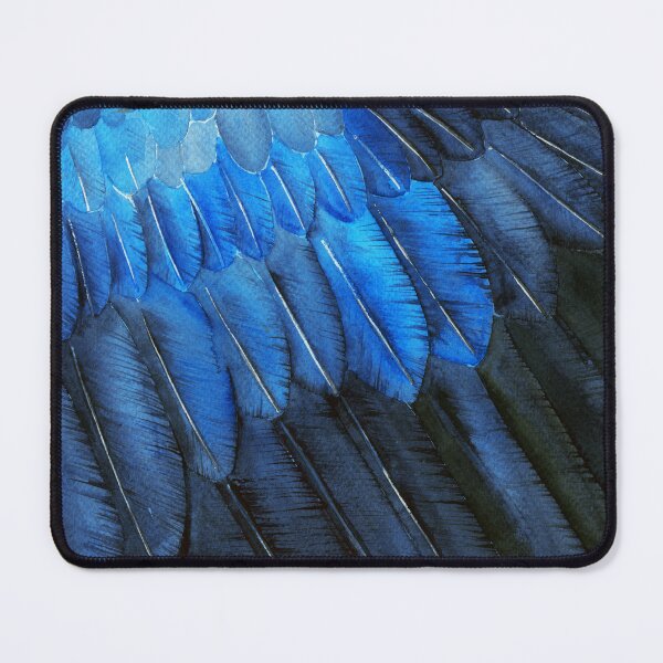Item preview, Watercolor illustration of a fragment of a bird wing (a raven or a jackdaw) with blue feathers designed and sold by MaryWatercolor.