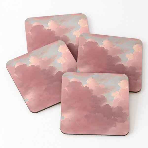 Item preview, Abstract Shadowy Pink Clouds Against Light Blue Sky in Baroque Painting Style designed and sold by cvt01.