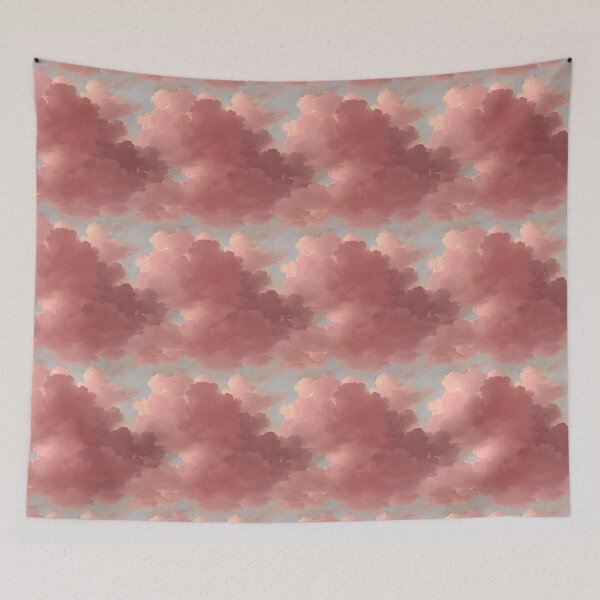 Item preview, Abstract Shadowy Pink Clouds Against Light Blue Sky in Baroque Painting Style designed and sold by cvt01.