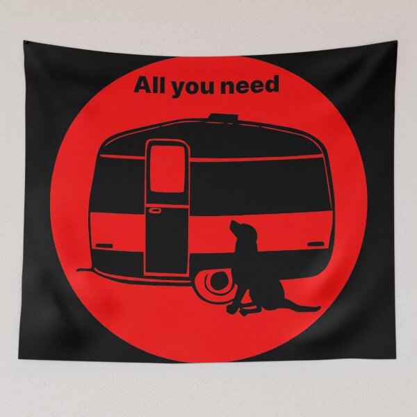 Item preview, ALL YOU NEED A DOG A CARAVAN RED2 designed and sold by Marni Scofidio Desi9ns.