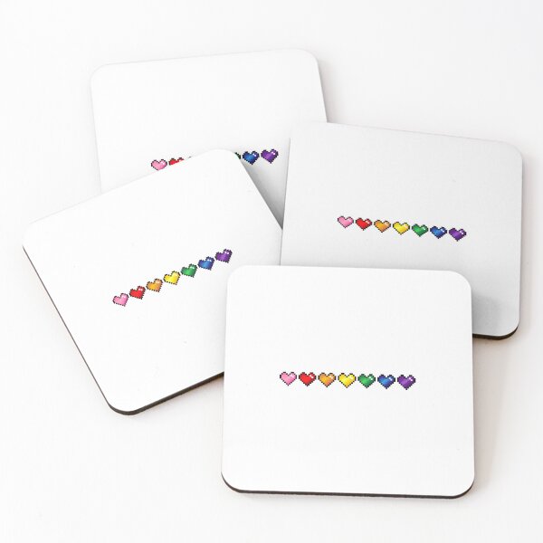 Item preview, Rainbow pixel hearts designed and sold by Kawaii-Crafts.