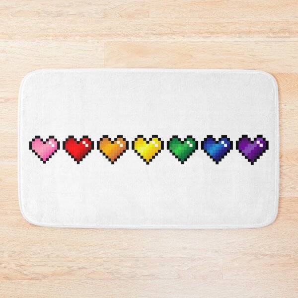 Item preview, Rainbow pixel hearts designed and sold by Kawaii-Crafts.