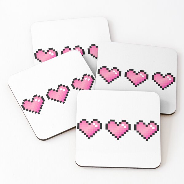 Item preview, Pink Pixel Hearts designed and sold by Kawaii-Crafts.