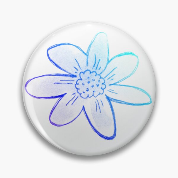 Item preview, Pastel blue flower painting sketch | Light blue flower drawing pattern designed and sold by lausn.