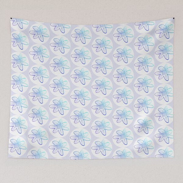 Item preview, Pastel blue flower painting sketch | Light blue flower drawing pattern designed and sold by lausn.