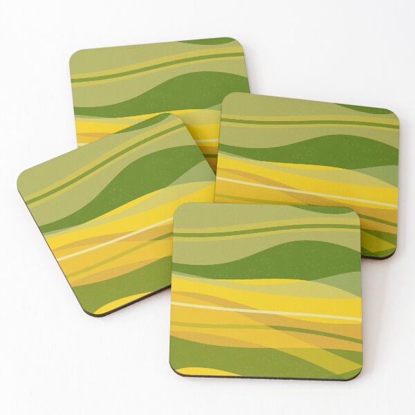 Item preview, Modern Abstract Waves Lemon Yellow and Green designed and sold by Blue-Banana.