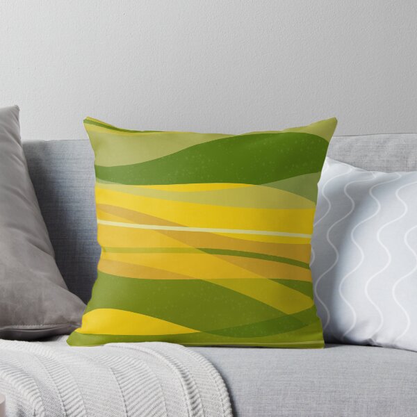 Item preview, Modern Abstract Waves Lemon Yellow and Green designed and sold by Blue-Banana.