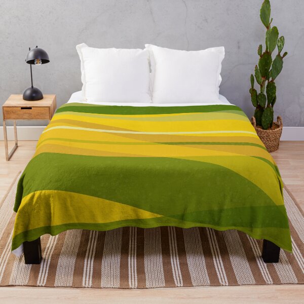Item preview, Modern Abstract Waves Lemon Yellow and Green designed and sold by Blue-Banana.