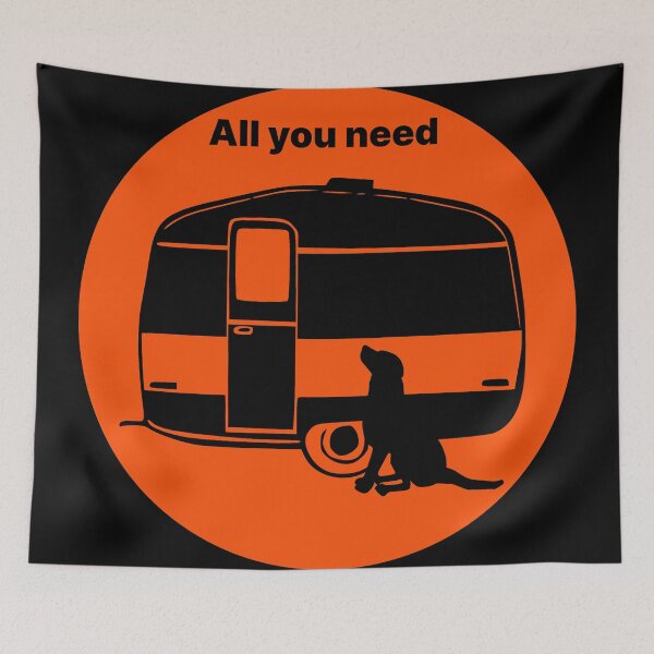 Item preview, ALL YOU NEED A DOG A CARAVAN ORANGE2 designed and sold by Marni Scofidio Desi9ns.