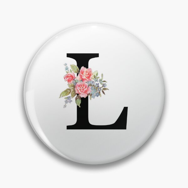 Item preview, Letter L Botanical Monogram Floral Pink Rose Flowers L Initial designed and sold by inspirationzgal.