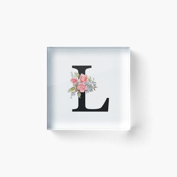 Item preview, Letter L Botanical Monogram Floral Pink Rose Flowers L Initial designed and sold by inspirationzgal.