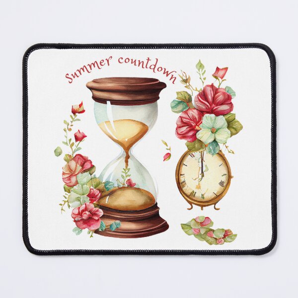 Item preview, Summer Countdown - Watercolour Hourglass and Flowers  designed and sold by CreativNode.