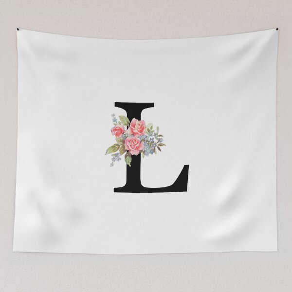Item preview, Letter L Botanical Monogram Floral Pink Rose Flowers L Initial designed and sold by inspirationzgal.