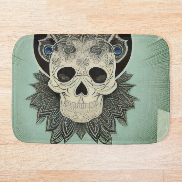 Item preview, Ivory bone and Green Antique Skull Tile  designed and sold by McCallnWaldo.