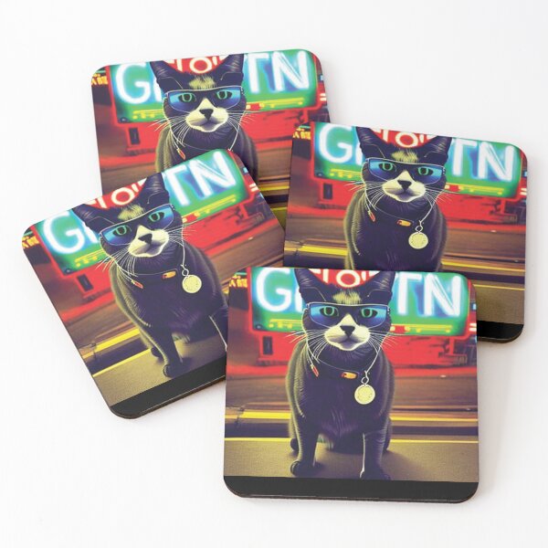 Item preview, cat daddy black cat vintage eighties style cat retro designed and sold by Batiz.