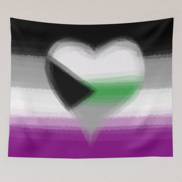 Aperçu de l'œuvre Watercolor Asexual Demiromantic Pride Flag créée et vendue par Sum-Thangs.