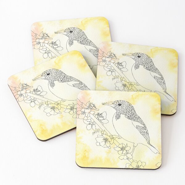 Item preview, Oriole and Apple Blossoms designed and sold by MarenPaintsJoy.