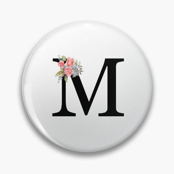 Item preview, Letter M Botanical Monogram Floral Pink Rose Flowers M Initial designed and sold by inspirationzgal.