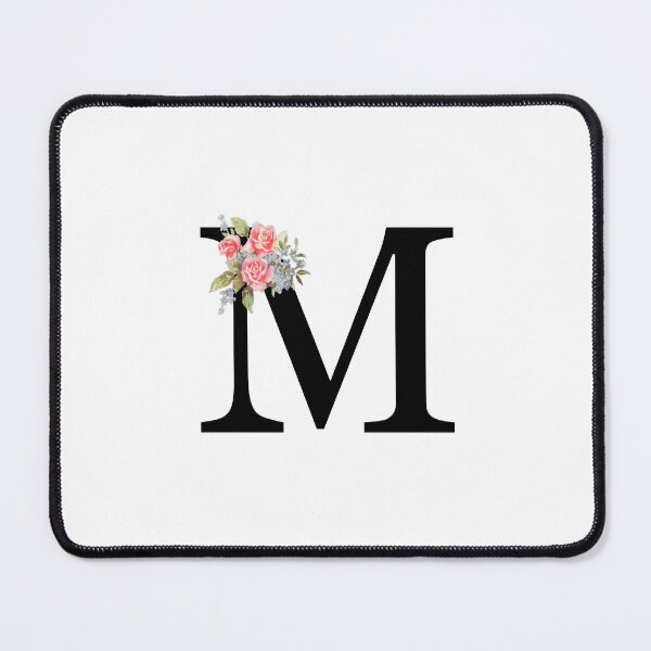 Item preview, Letter M Botanical Monogram Floral Pink Rose Flowers M Initial designed and sold by inspirationzgal.