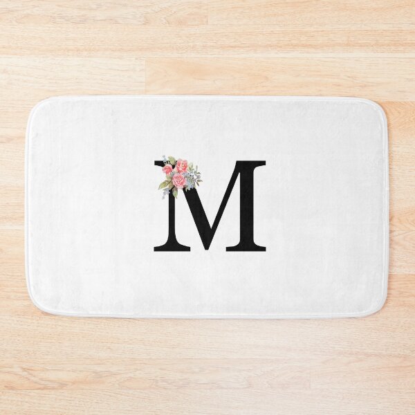 Item preview, Letter M Botanical Monogram Floral Pink Rose Flowers M Initial designed and sold by inspirationzgal.