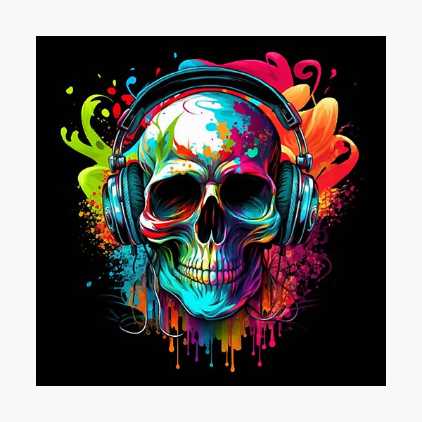 Item preview, Skull With Headphones designed and sold by vred4.