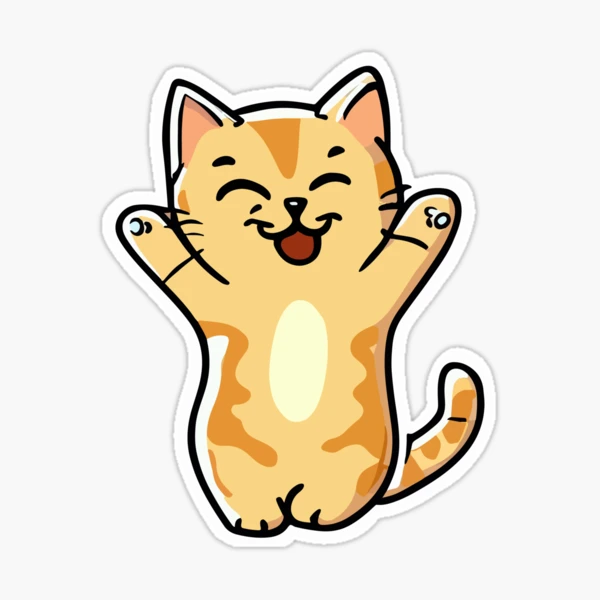 Happy Kawaii Cat' Sticker