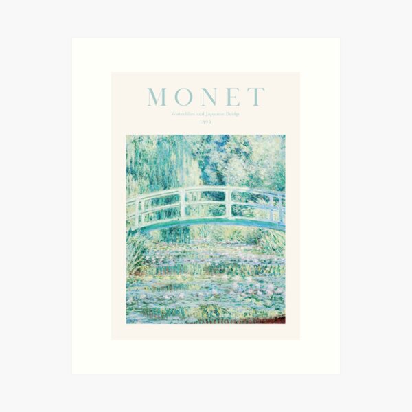 Item preview,  Water Lillies and Japanese Bridge by Claude Monet, Pastel Blue  designed and sold by evermore-design.