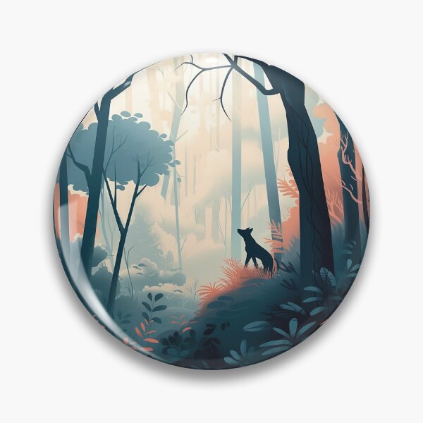 Artikelvorschau, Aquamariner und orangefarbener Hund im Wald entworfen und verkauft von wowaicz.