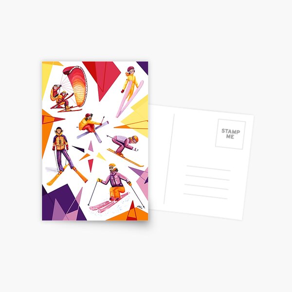 Ski and Geometrics Postcard