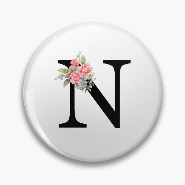 Item preview, Letter N Botanical Monogram Floral Pink Rose Flowers N Initial designed and sold by inspirationzgal.