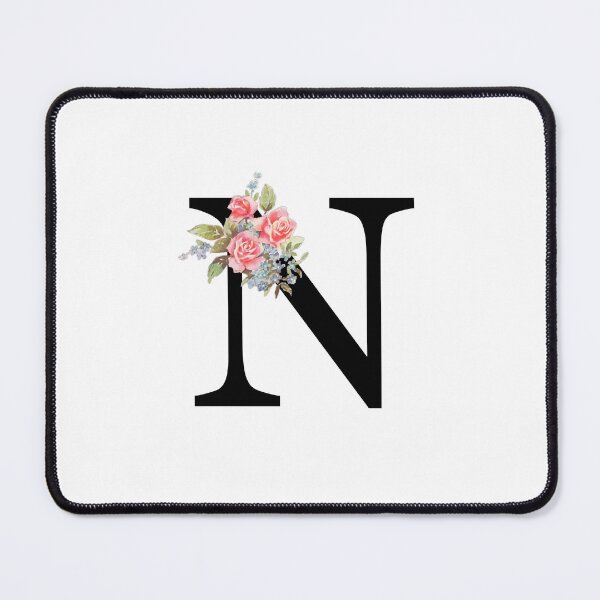Item preview, Letter N Botanical Monogram Floral Pink Rose Flowers N Initial designed and sold by inspirationzgal.