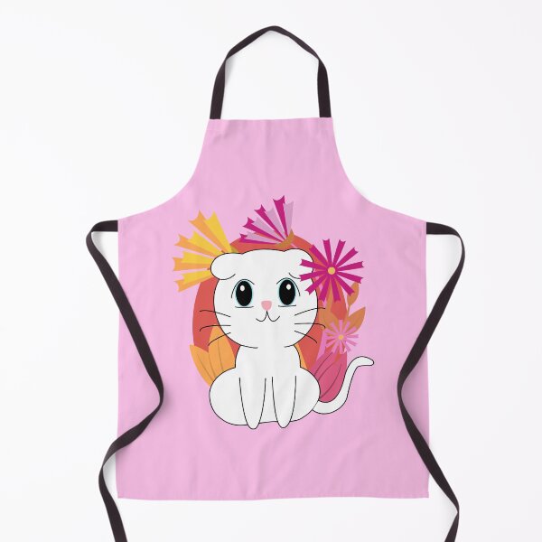 Item preview, white cat with spring flowers designed and sold by viewtl.