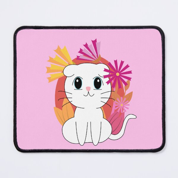 Item preview, white cat with spring flowers designed and sold by viewtl.