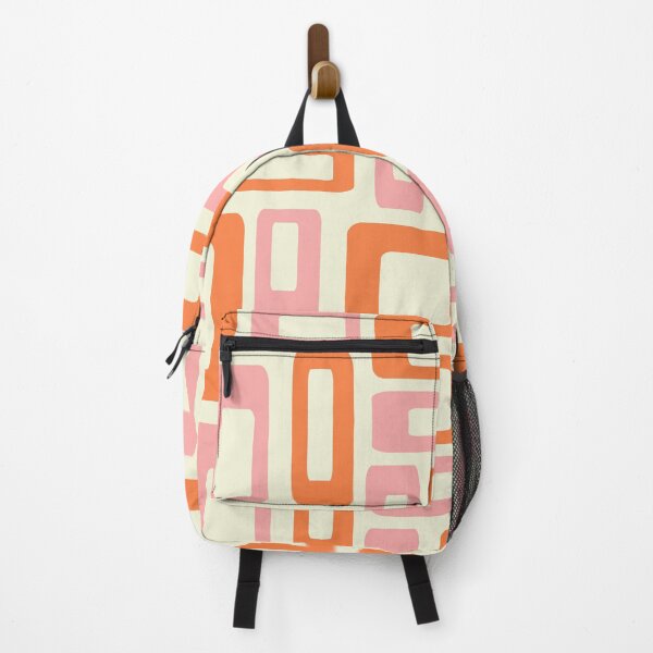 Item preview, Pink and orange Mid Century style shapes designed and sold by BattaAnastasia.